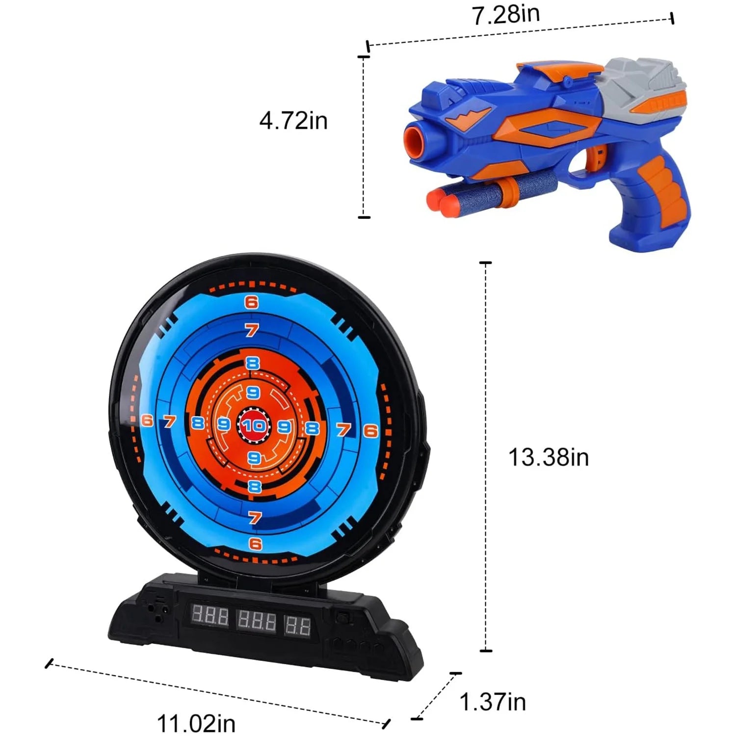 Shooting Game Toy for Kids, Digital Targets with 2 Foam Dart Blaster, Outdoor Game Toys Gifts for 5, 6, 7, 8, 9, 10+ Year Old Boys