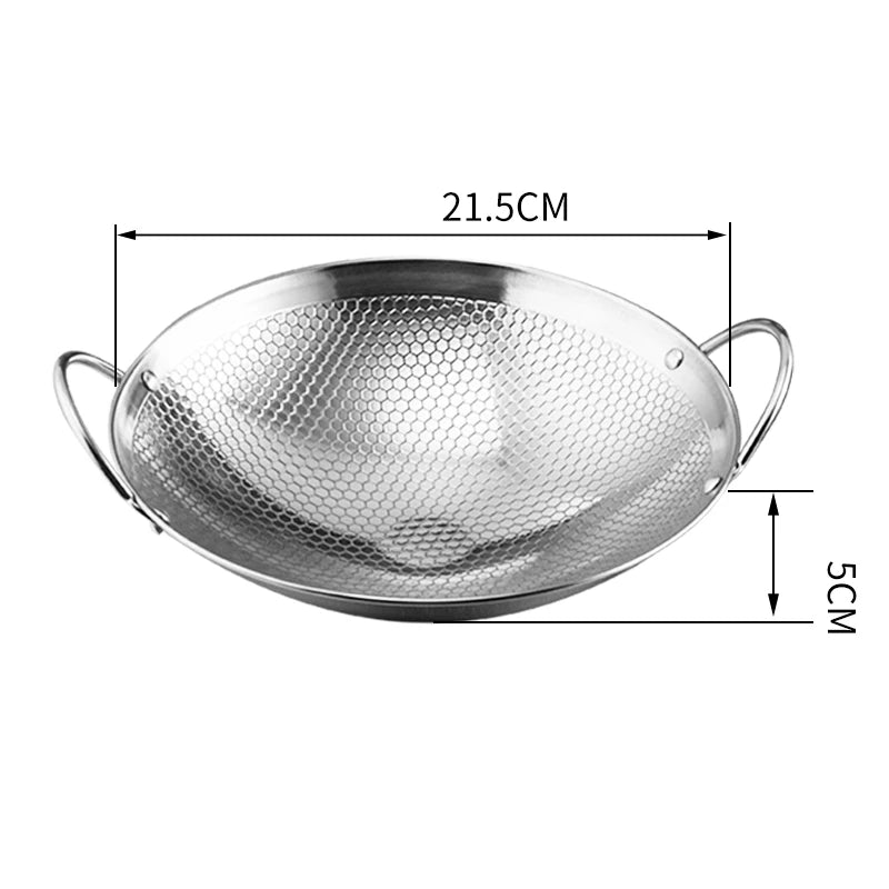 Stainless Steel Dry Pot round Bottom Small Pot Thickened Double Ear Non-Stick Pot Bar Tripod Hot Pot Cooker Hotpot Pots and Pans