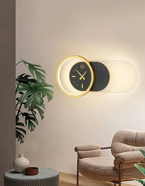 Load image into Gallery viewer, Modern LED Wall Lamp Clock Sconce for Bedroom Bedside Living Dining Room Aisle Porch Corridor Home Decor Lighting Fixture Luster
