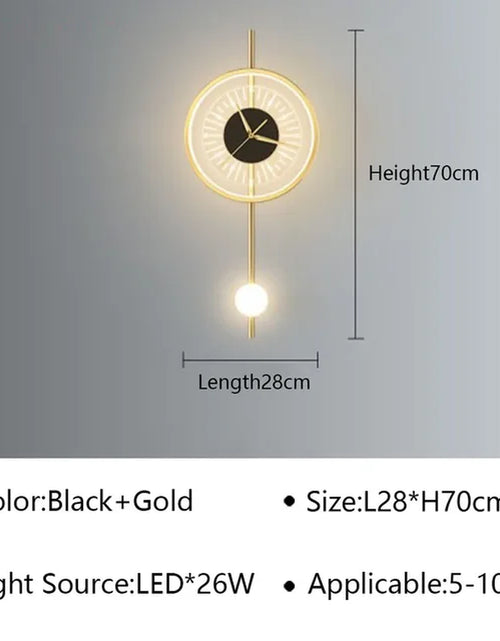 Load image into Gallery viewer, Modern LED Wall Lamp Clock Sconce for Bedroom Bedside Living Dining Room Aisle Porch Corridor Home Decor Lighting Fixture Luster
