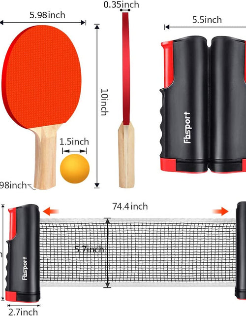 Load image into Gallery viewer, Ping Pong Paddle Set, Portable Table Tennis Set with Retractable Net,Rackets,Balls and Carry Bag for Indoor/Outdoor Games
