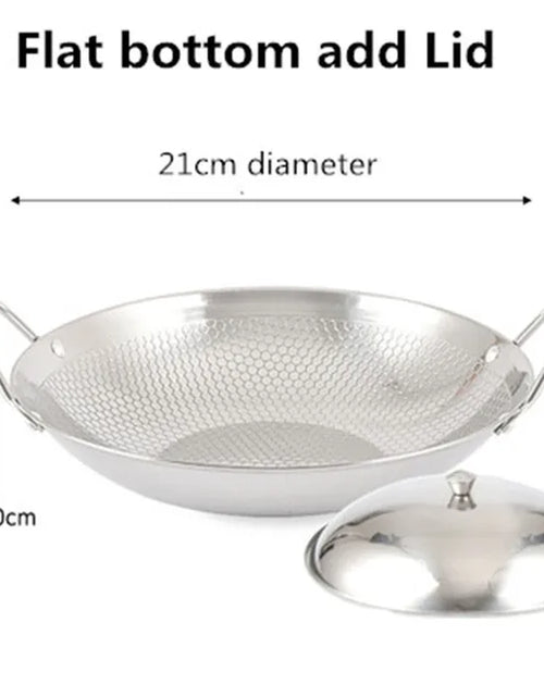 Load image into Gallery viewer, Stainless Steel Dry Pot round Bottom Small Pot Thickened Double Ear Non-Stick Pot Bar Tripod Hot Pot Cooker Hotpot Pots and Pans
