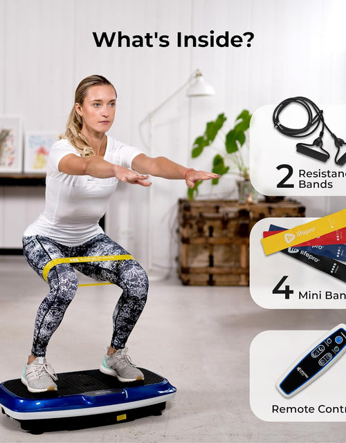 Load image into Gallery viewer, Vibration Plate Exercise Machine Silver- Whole Body Workout Vibration Fitness Platform W/ Loop Bands - Home Training Equipment - Remote, Balance Straps, Videos &amp; Manual
