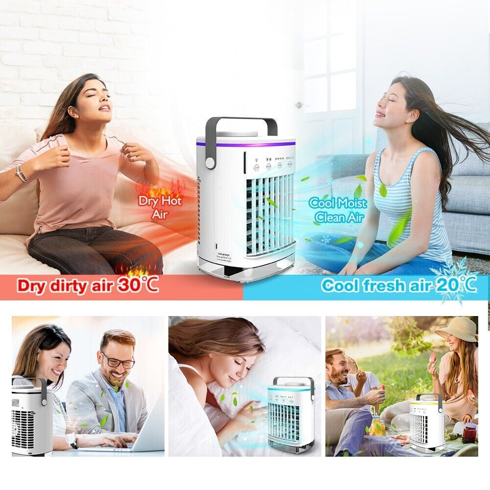 3 in 1 Portable Air Cooler Fan Mini Air Conditioner Personal Cooling Bedroom Fan